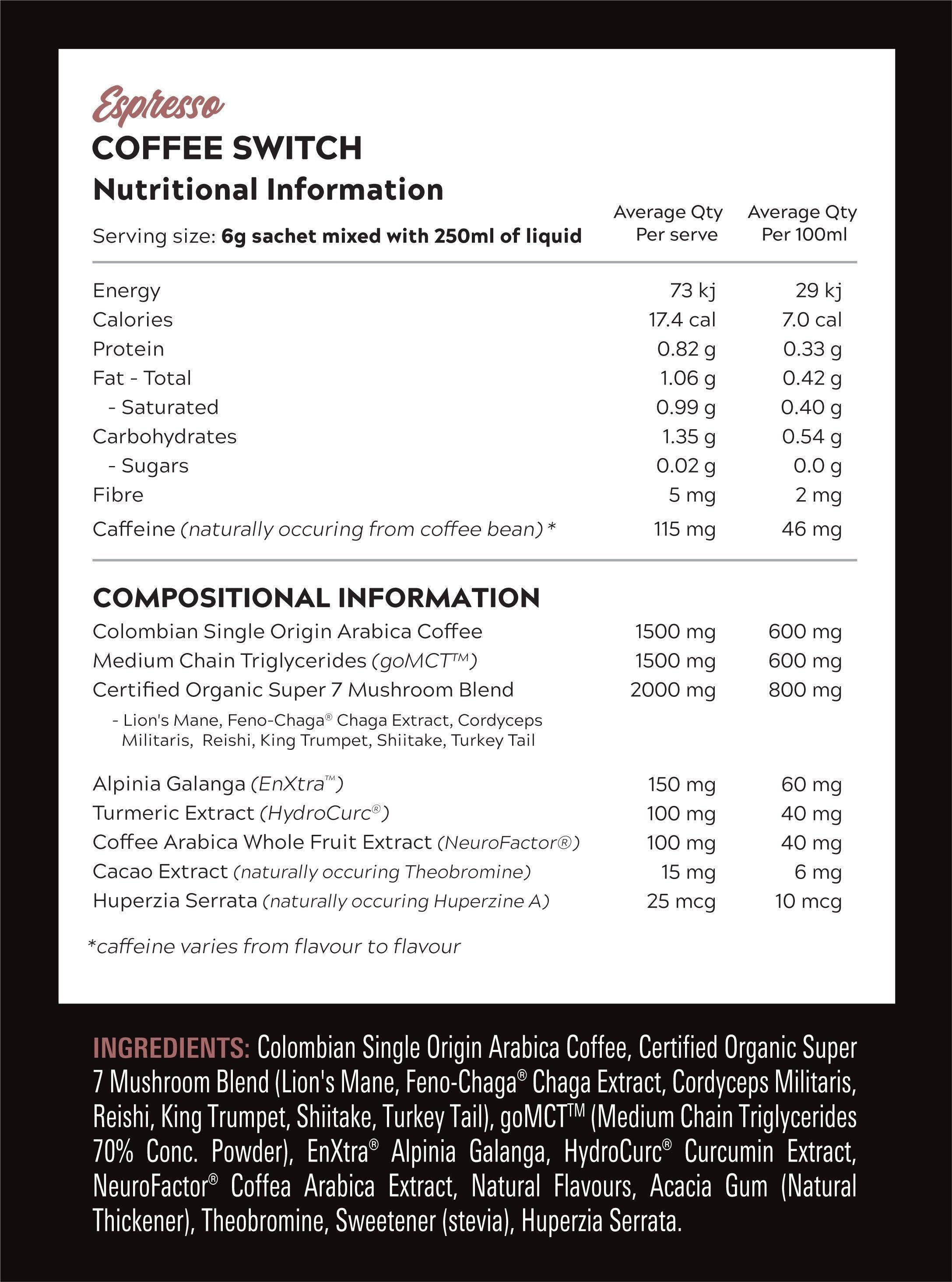 Coffee Switch By Nutrition Sn/tea &