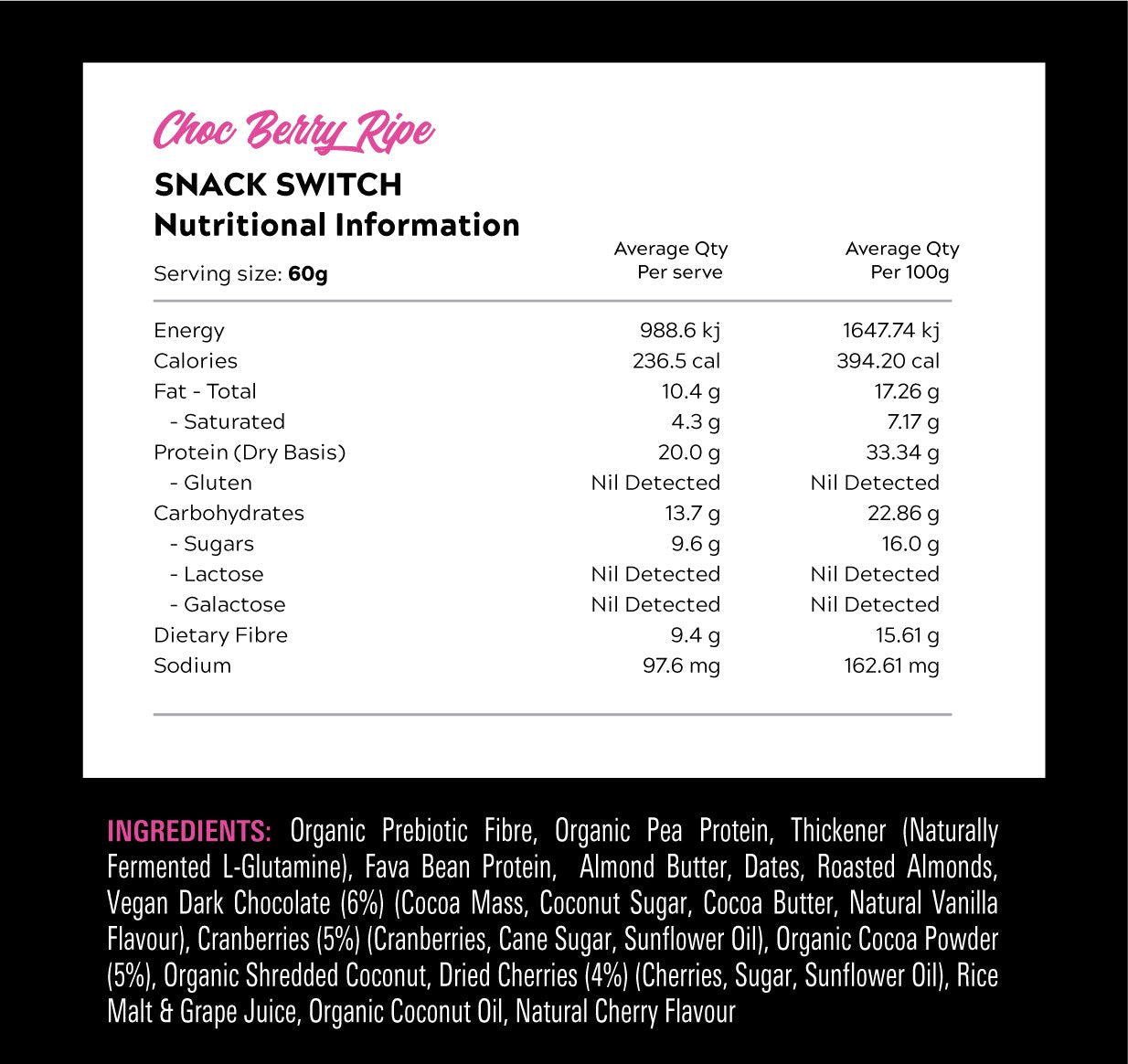 Snack Switch By Nutrition Protein/bars & Consumables