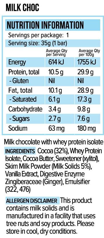 Keto Protein Milk Chocolate Bar (Small) By Vitawerx Protein/bars & Consumables