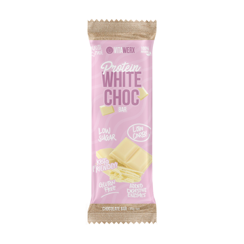 Keto Protein White Chocolate Bar (Small) By Vitawerx Box Of 12 / Protein/bars & Consumables