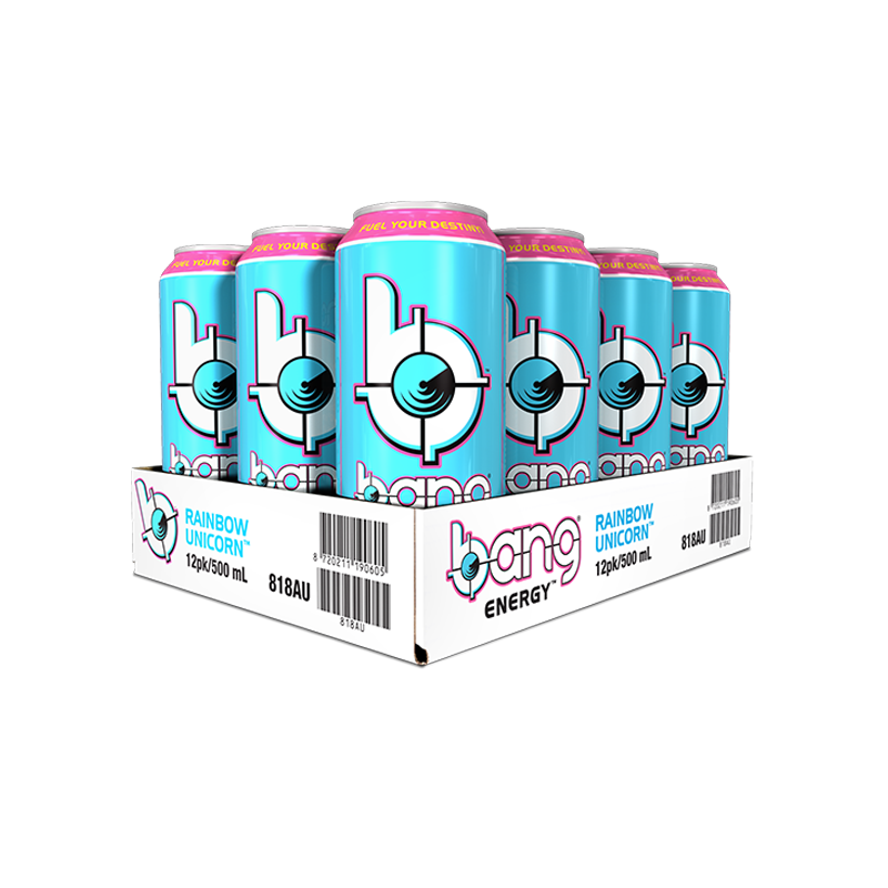 Bang Energy Rtds By Vpx Box Of 12 / Rainbow Unicorn Sn/ready To Drink