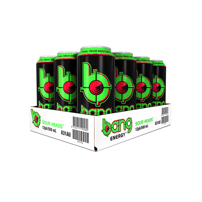 Bang Energy Rtds By Vpx Box Of 12 / Sour Heads Sn/ready To Drink