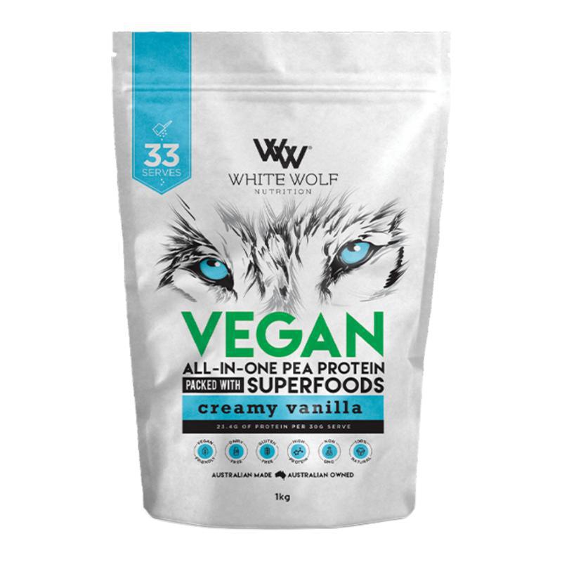 Vegan Protein Blend By White Wolf 1Kg / Creamy Vanilla Protein/vegan & Plant