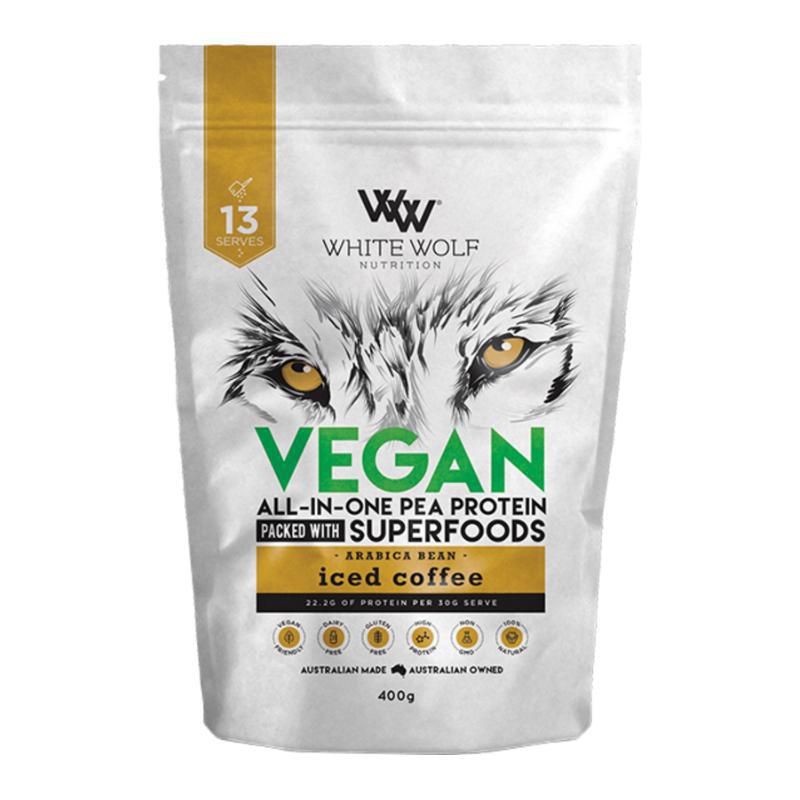 Vegan Protein Blend By White Wolf 400G / Iced Coffee Protein/vegan & Plant